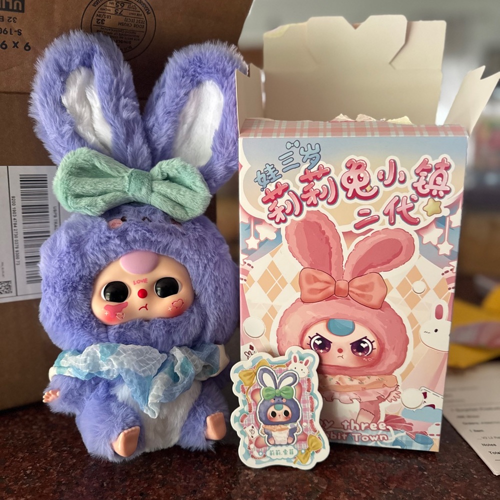 Purple Bunny Plush Doll with Accessories